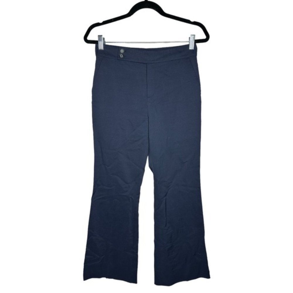 Frame Bootcut Trouser Navy Cropped Size 2